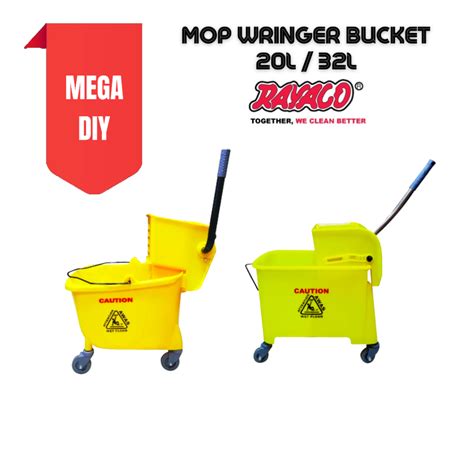 RAYACO Heavy Duty / Commercial Mop Bucket with Wringer 20Lt 32 Liters ...