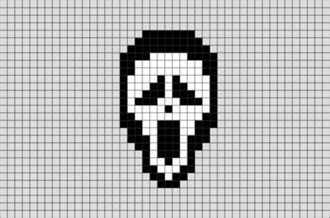 Ghostface Pixel Art | Pixel art, Easy pixel art, Pixel art pattern