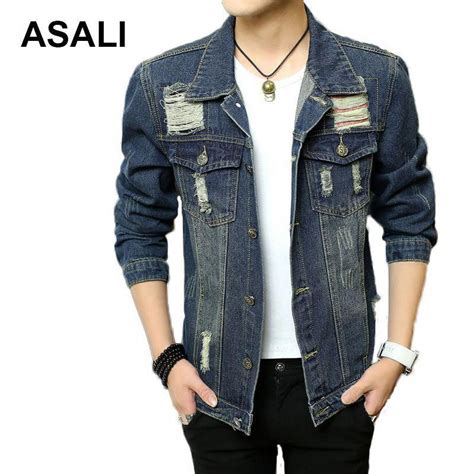 ASALI Men's Denim Jacke Brand High QualitySpring and Autumn t Coats Fashion Slim Casual Clothing ...