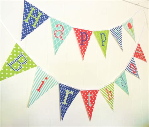 Happy Birthday Bunting Happy Birthday Banner Fabric Pennant - Etsy ...