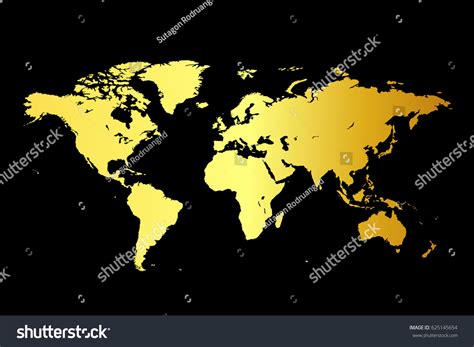 World Map On Gold Black Background Stock Vector (Royalty Free) 625145654 | Shutterstock