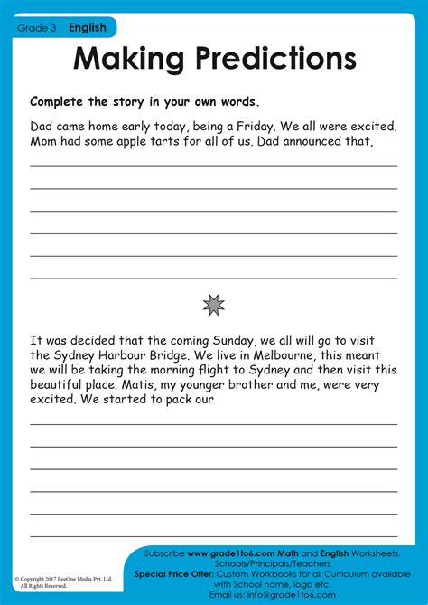 Making Predictions Worksheet | Grade1to6.com