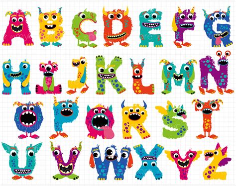 Monster ABC (Girl) Alphabet Clipart By MyClipArtStore | TheHungryJPEG