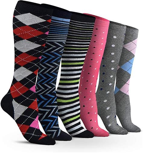 Women’s Compression Socks (6 Pack) – Graduated Support - Ladies Running, Medical, Diabetic ...