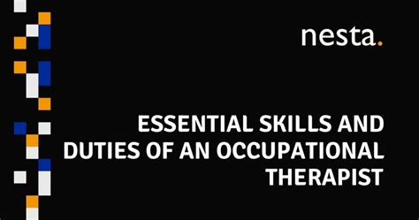 Essential Skills and Duties of an Occupational Therapist | Nesta