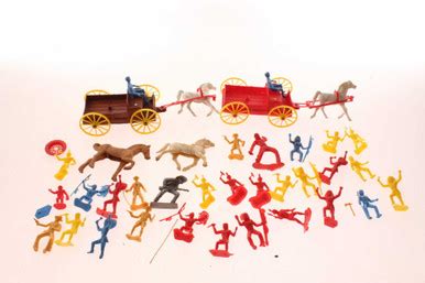 Vintage Western Toy Cowboy & Indian Playset Figures Wagons & Parts - Antique Mystique