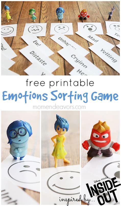 Printable Emotions Sorting Game inspired by Disney-Pixar's Inside Out - Mom Endeavors