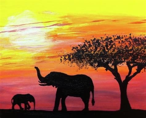 Elephant Silhouette Painting by Connor Fogal - Fine Art America