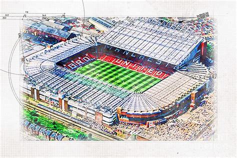 Old Trafford Soccer Aerial View Devils Stadium Hdr Manchester United ...