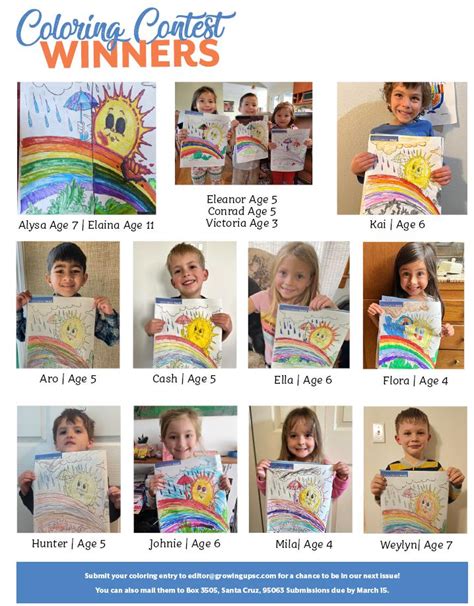 Coloring Contest Winners - Growing Up in Santa Cruz