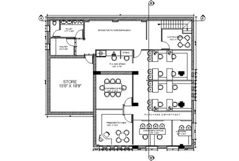 Third floor layout plan drawing details for office building dwg file - Cadbull