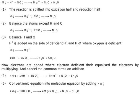 26.Balance the equation Mg+HNO3=Mg(NO3)2+N2O+H2O