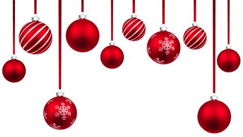 Red Christmas Hanging Balls Decor PNG Clipart Image | Gallery Yopriceville - High-Quality Images ...