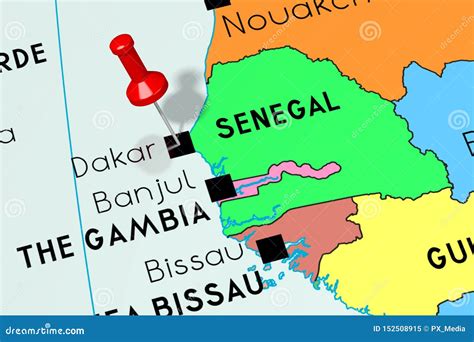 Senegal, Dakar - Capital City, Pinned On Political Map Royalty-Free ...