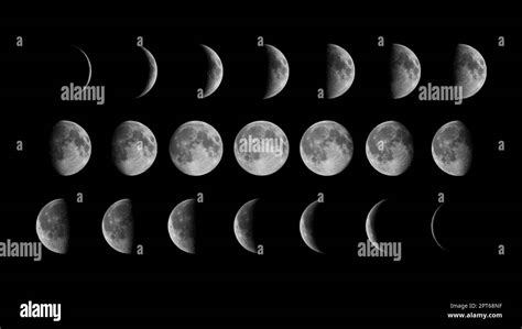 All phases of Moon: Waning Crescent, Third Quarter, Waning Gibbous ...