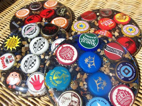 beer cap coasters for a man cave | Beer cap coasters, Bottle cap crafts ...