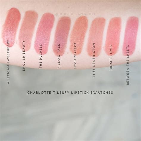 Charlotte Tilbury Matte Revolution Lipstick swatches | Charlotte ...