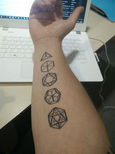 First tattoo! Platonic Solids by Chris Cook @ Studio XIII Orlando : r/tattoos