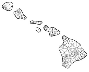 Hawaii – Map Outline, Printable State, Shape, Stencil, Pattern – DIY ...