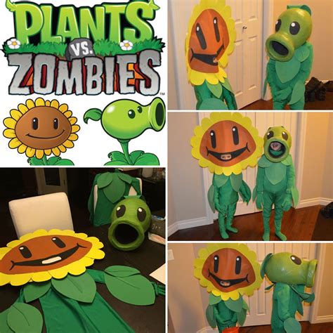 Plants vs Zombies Halloween Costumes. Made the Sunflower mostly out of poster paper and the ...