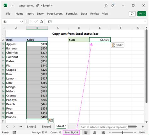 Status bar in Excel: how to customize and use