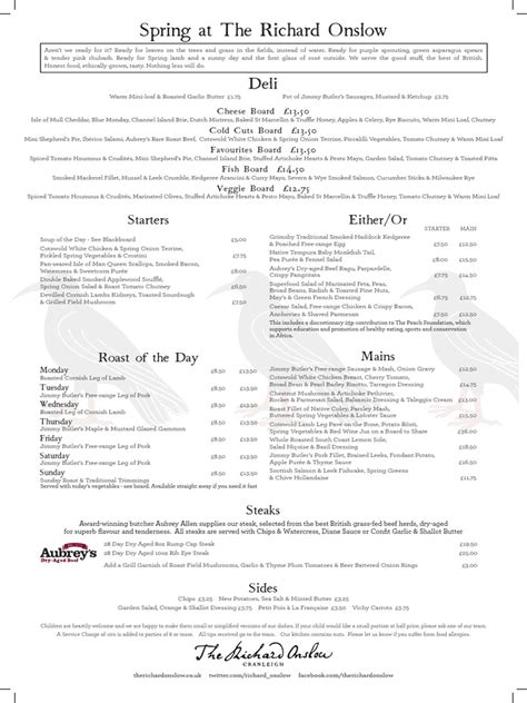 Onslow Spring 2014 ALC Menu | PDF | Salad | Western Cuisine