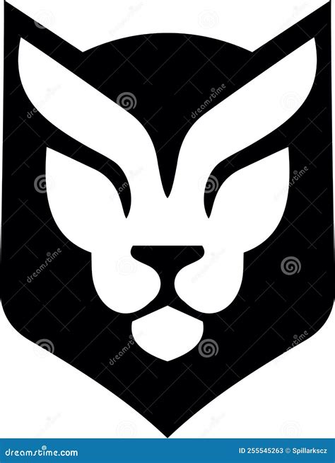 Bobcat Logo in Black and White Stock Vector - Illustration of bobcat, graphic: 255545263