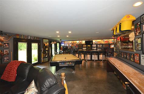 Man Cave -Sports Bar Basement - Transitional - Basement - Kansas City ...