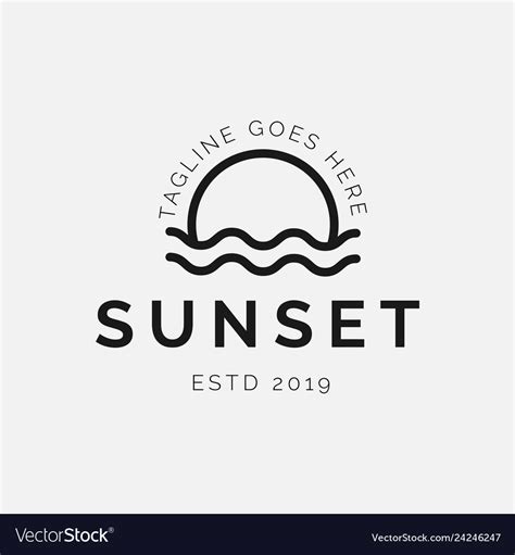 Sunset logo design inspiration Royalty Free Vector Image