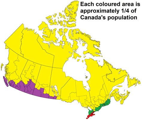 Population distribution in Canada [OC] : r/dataisbeautiful