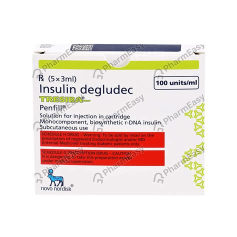 Buy Tresiba Penfill 100 IU/ML Solution For Injection (3) Online at Flat 18% OFF* | PharmEasy