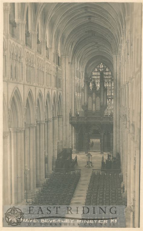 Beverley Minster interior, nave from west, Beverley 1920s | East Riding ...