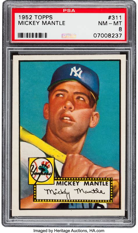 1952 Topps Mickey Mantle #311 PSA NM-MT 8.... Baseball Cards | Lot #80016 | Heritage Auctions