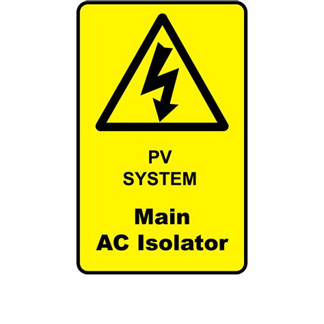 Buy PV System Main AC Isolator Labels | Solar PV Warning Labels