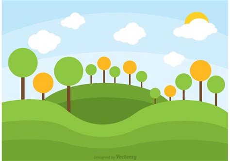 Rolling Hills Landscape Vector 90876 Vector Art at Vecteezy