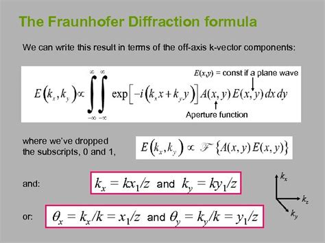 Diffraction Light bends Diffraction assumptions Solution to Maxwell s