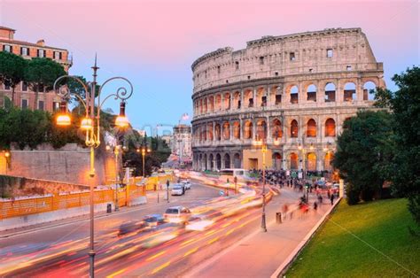 Colosseum, Rome, Italy, on sunset - GlobePhotos - royalty free stock images