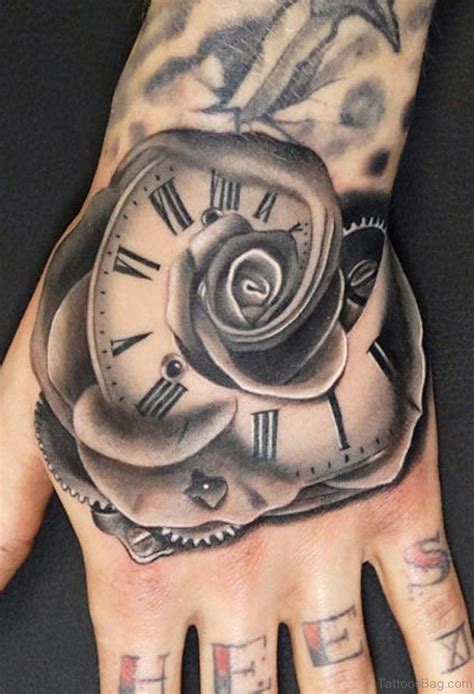 47 Excellent Clock Tattoos For Hand - Tattoo Designs – TattoosBag.com