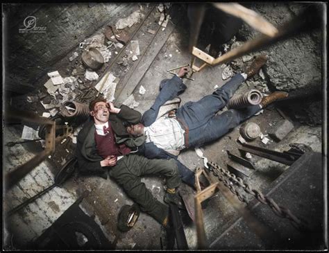 Gruesome colourised crime scene snaps from early 20th century New York show bloodied victims ...