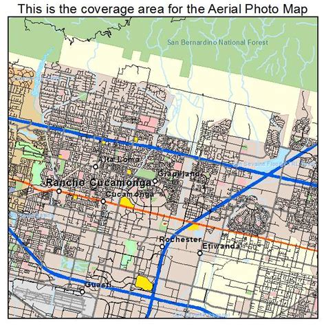 Aerial Photography Map of Rancho Cucamonga, CA California