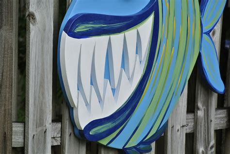 Happy Fish Wall Art, 3D layered Fish Wood sign Modern Decor.