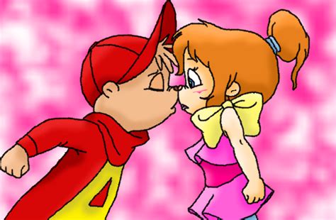 Alvin and Brittany kissing Alvin and Brittany (Alvin and the Chipmunks) (c) Bagdasarian ...