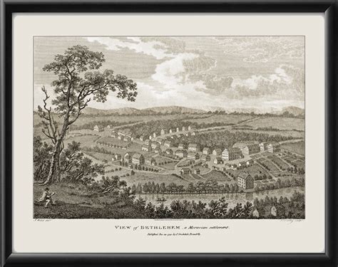 Bethlehem PA 1798 Restored Map | Vintage City Maps