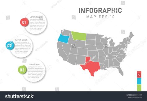 Usa Map Infographic Global Business Marketing Stock Vector (Royalty ...