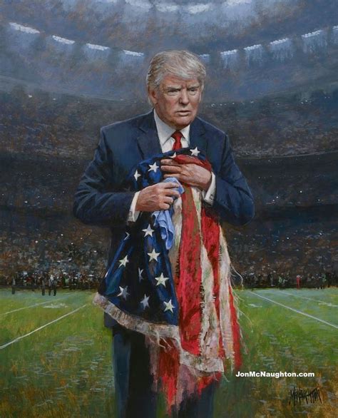 McNaughton Fine Art on Instagram: “In my painting, “Respect the Flag,” Trump wipes the mud from ...