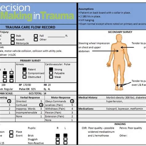 Example of case vignette depicting a patient with a moderate-severe injury | Download Scientific ...