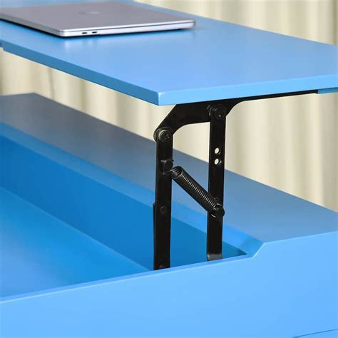 Lift Desk with 2 Drawer Storage, Computer Desk with Lift Table Top Adjustable Height Table for ...