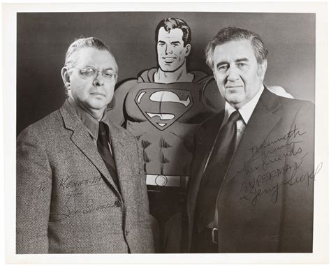 Hake's - SUPERMAN CREATORS JERRY SIEGEL & JOE SHUSTER SIGNED PHOTO & COMIC CONVENTION EPHEMERA LOT.