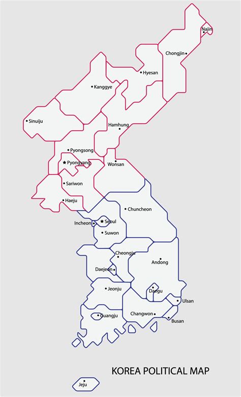 Korea political map divide by state colorful outline simplicity style. 2853799 Vector Art at ...