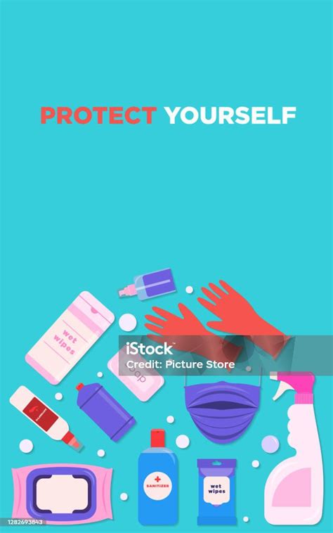 Covid19 Hygiene Poster Template In Flat Design With Copy Space Stock ...